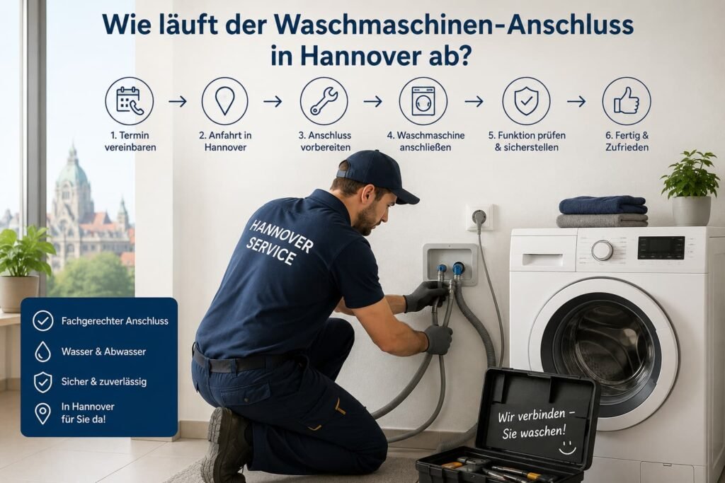 Techniker bei der fachgerechten Installation eines Haushaltsgeräts in modernem Zuhause in Hannover