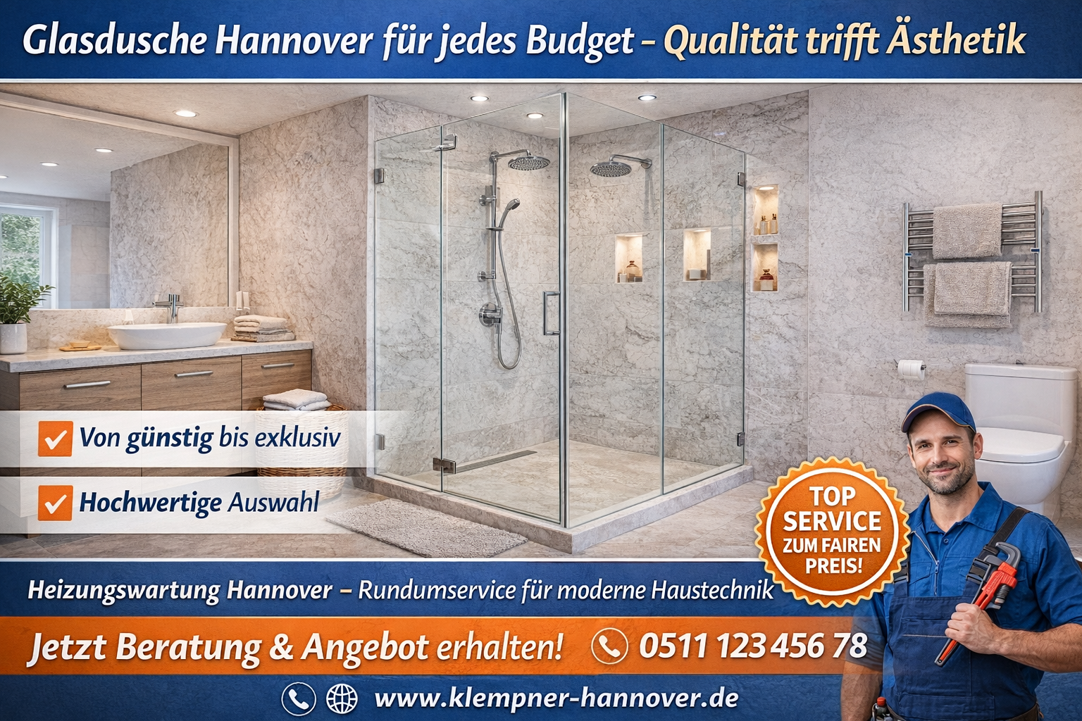 Glas Duschwand Hannover – Platzsparend und optisch ansprechend