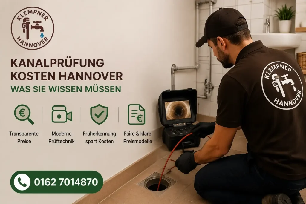 Fachmann bei der Kontrolle von Abwasserleitungen mit moderner Kamera-Technik