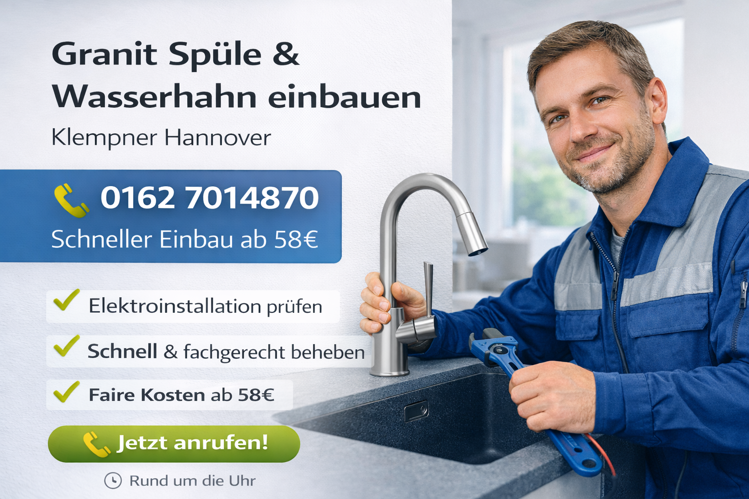 granit spüle wasserhahn einbauen