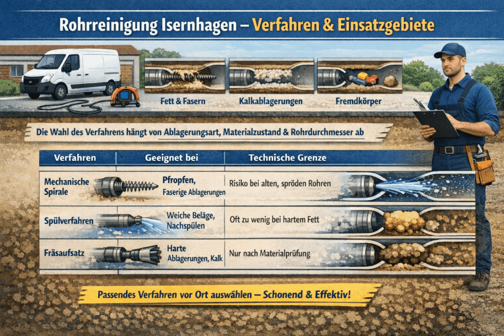 Verfahren der Rohrreinigung in Isernhagen