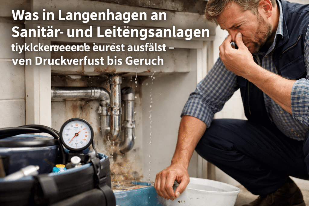 Leckendes Rohr, Klempner prüft Geruch