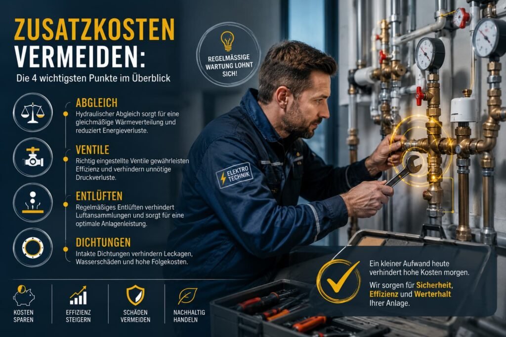 Techniker bei der Wartung moderner Heizungsanlagen und Rohrsysteme