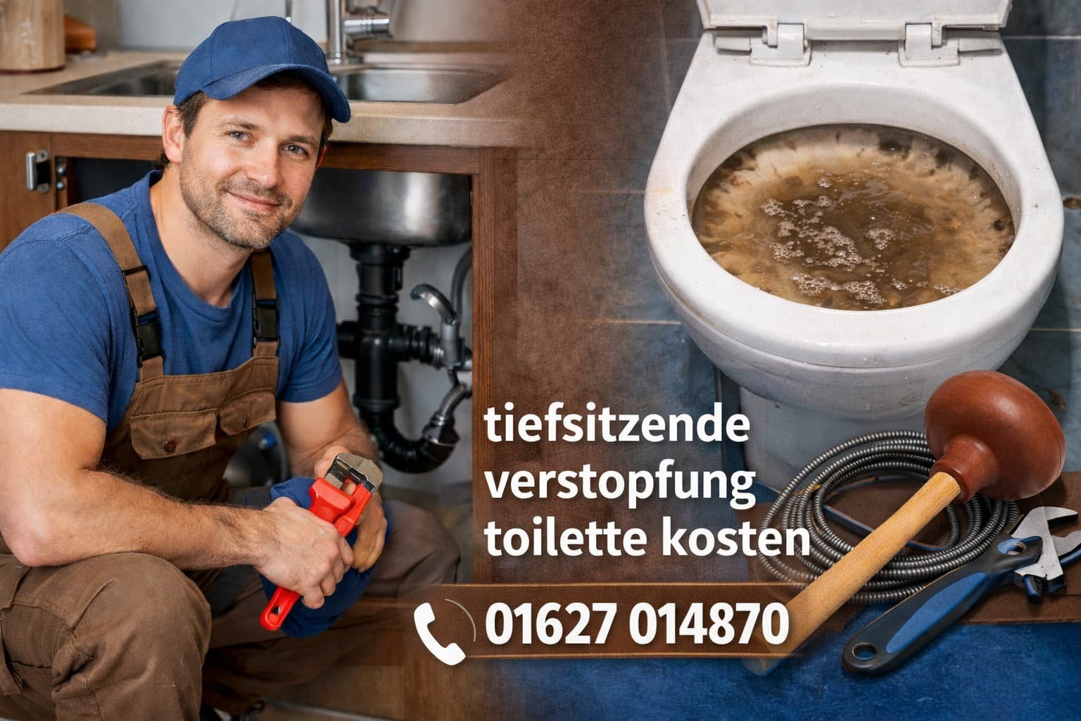 Tiefsitzende verstopfung toilette kosten ab 58€ | 24h Hilfe!