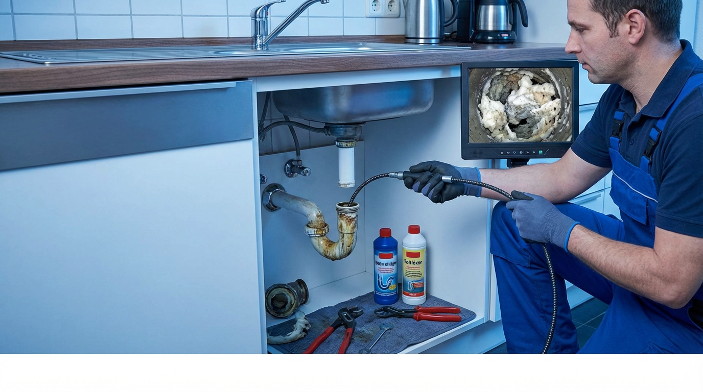 Rohr verstopft durch Fett oder Rohrreiniger