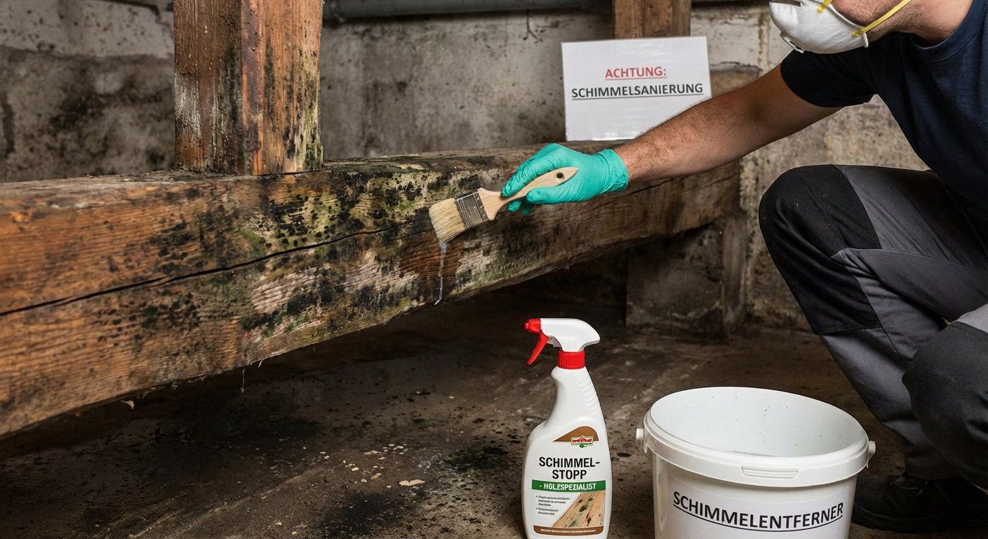 schimmel entfernen auf holz