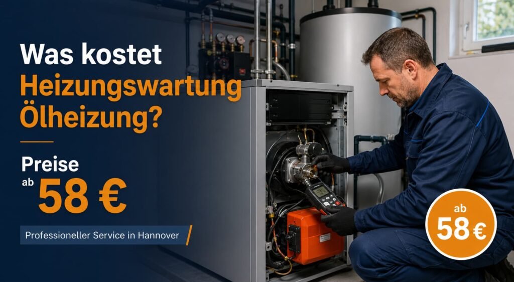 Fachmann bei der Wartung einer modernen Heizungsanlage im Haus