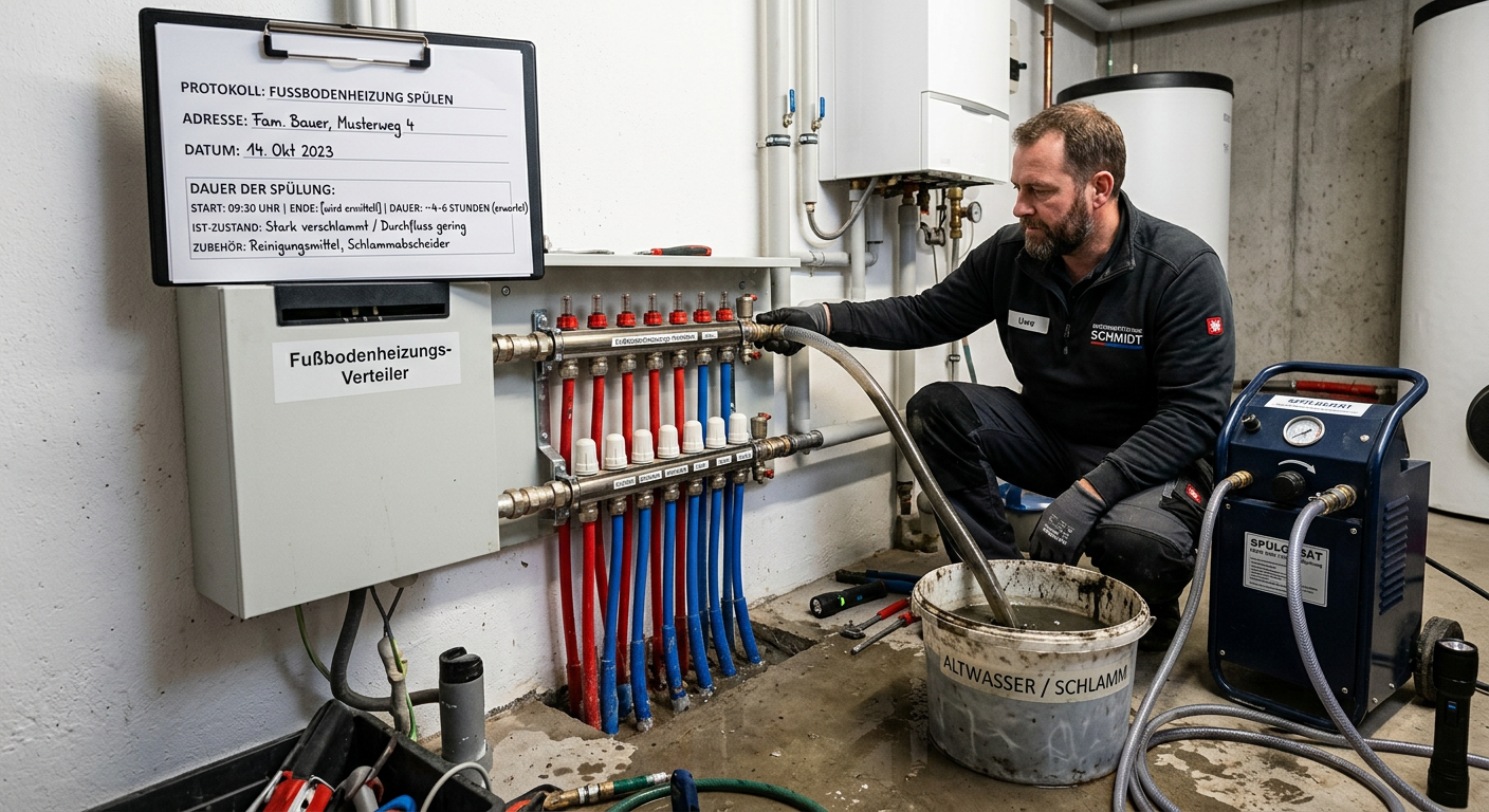 fußbodenheizung spülen dauer