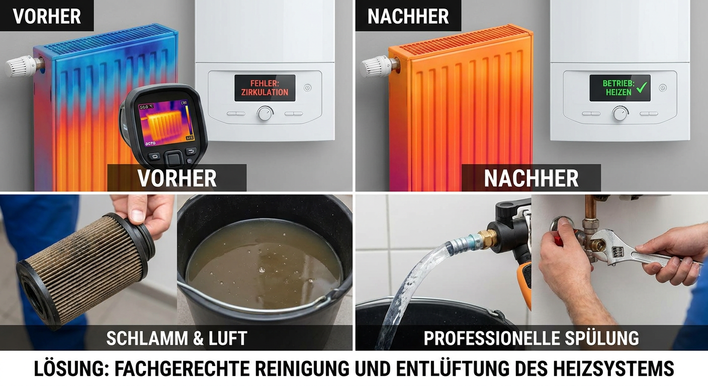 gastherme läuft aber heizung wird nicht warm