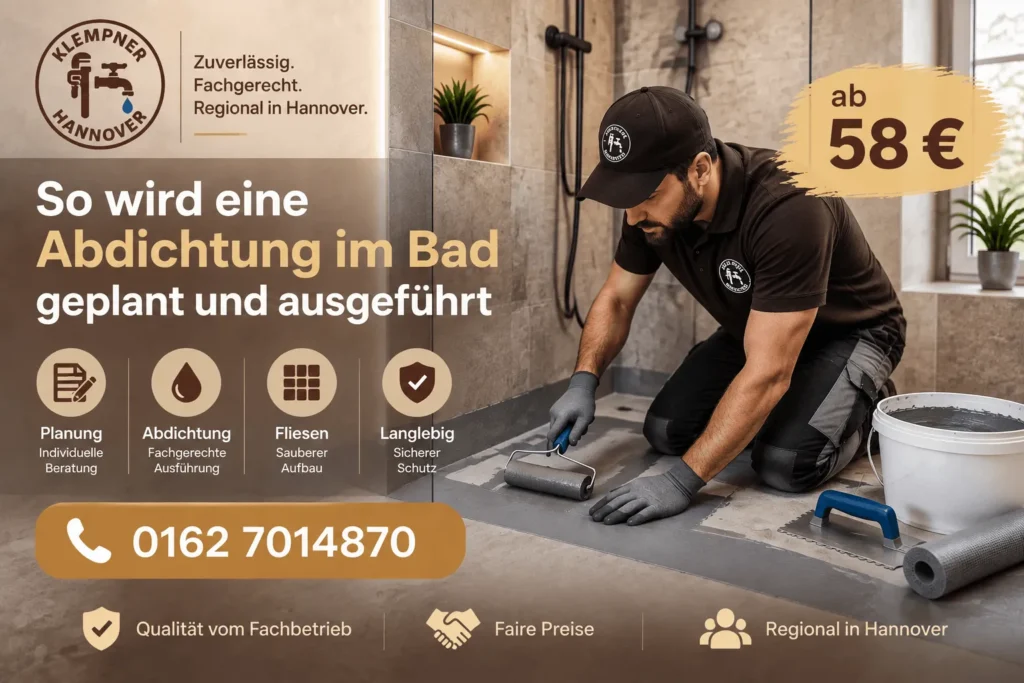 Fachgerechte Badabdichtung in Hannover gegen Feuchtigkeit