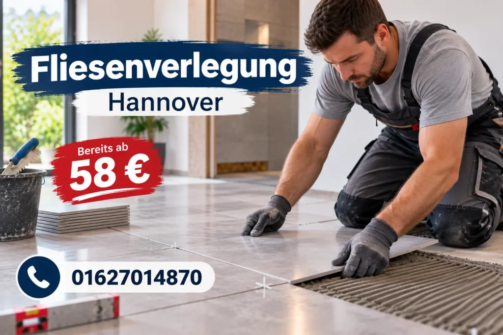Fliesenarbeiten im modernen Badezimmer mit professionellem Handwerker.