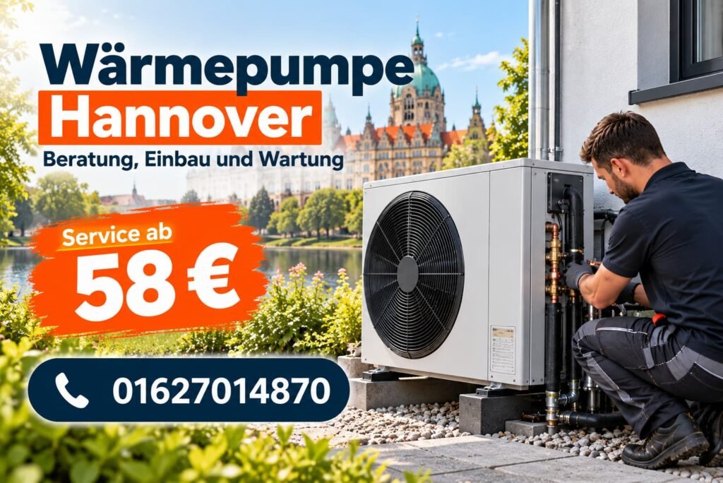 Wärmepumpe Hannover mit professioneller Beratung, fachgerechtem Einbau und zuverlässiger Wartung durch Klempner Hannover.